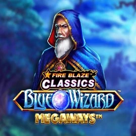Fire Blaze Blue Wizard Megaways online game logo by Rarestone Gaming on funbet-kazino.es